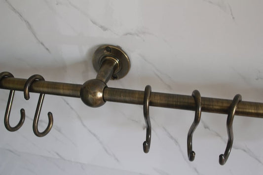 Aged Bronze Brass Wall Organizer Rack