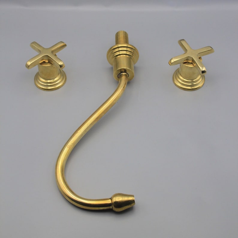 Antique Copper Wall-Mount Bridge Faucet