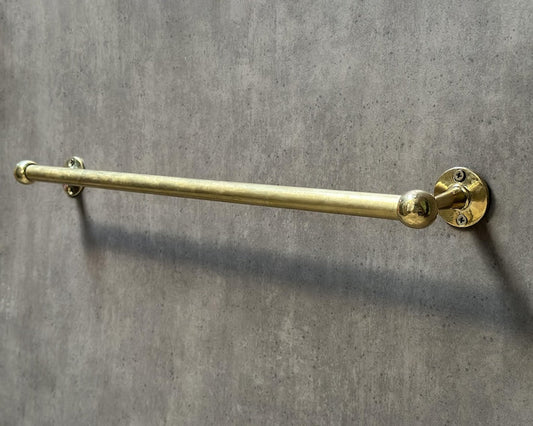 Handmade Unlacquered Brass Towel Rail