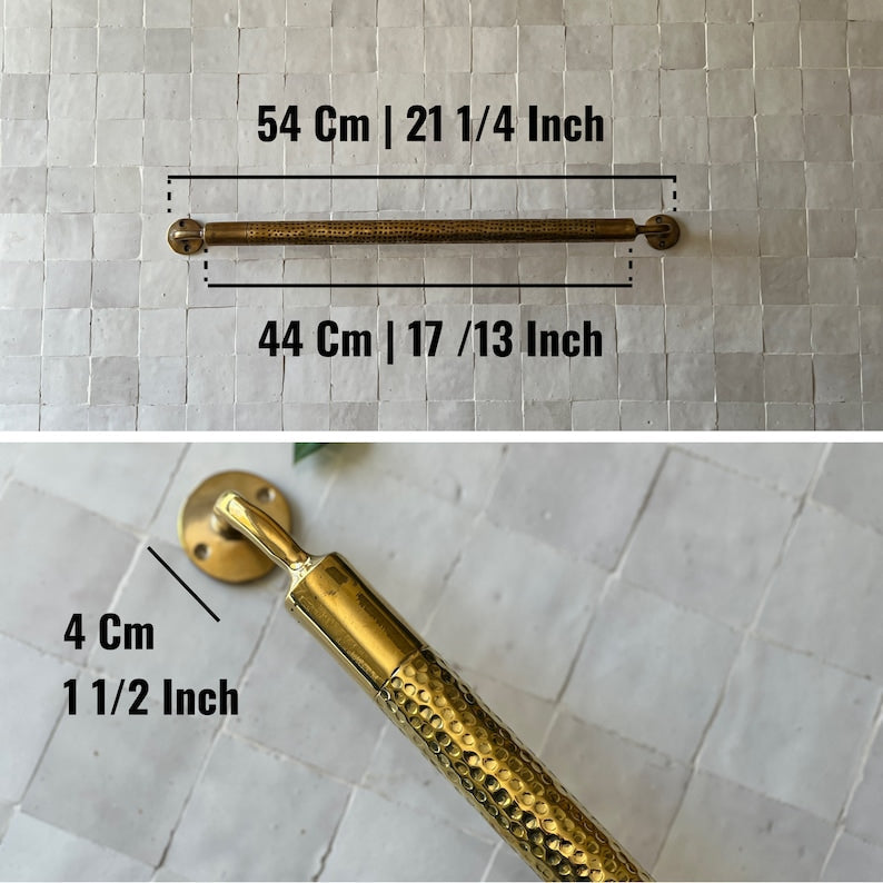 Hand-Hammered Antique Brass Towel Bar