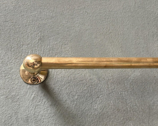 Handcrafted Unlacquered Brass Towel Bar