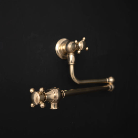 Artisan Brass Wall-Mounted Folding Pot Filler