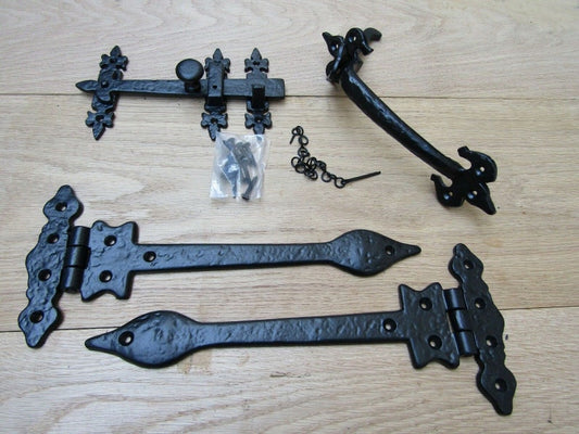 Black Antique CAST IRON LEAF hinges