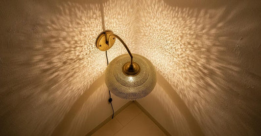 Handmade Moroccan Brass Wall Sconce Boho Home Lighting