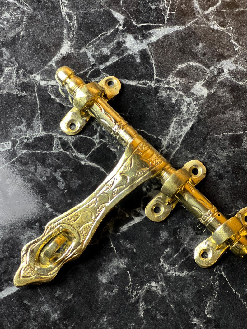 Vintage Brass Sliding Bolt Door Lock