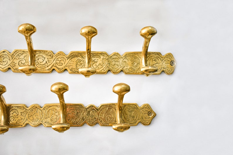 Handcrafted Unlacquered Brass Wall Hook