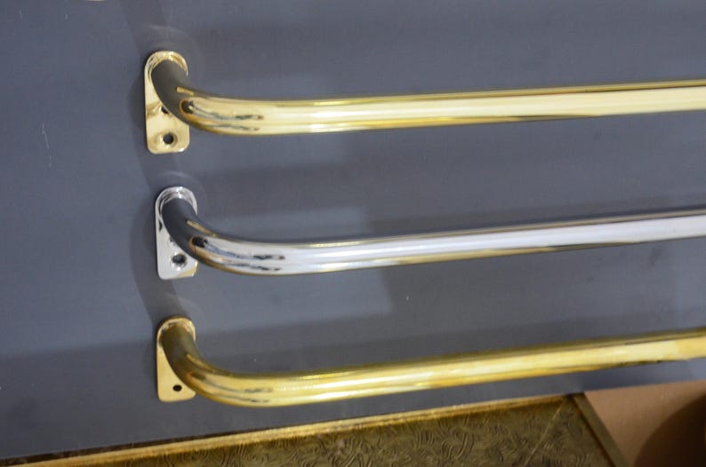 Unlacquered Solid Brass Curtain Rod with French Return – Wall Mount, DDP Shipping