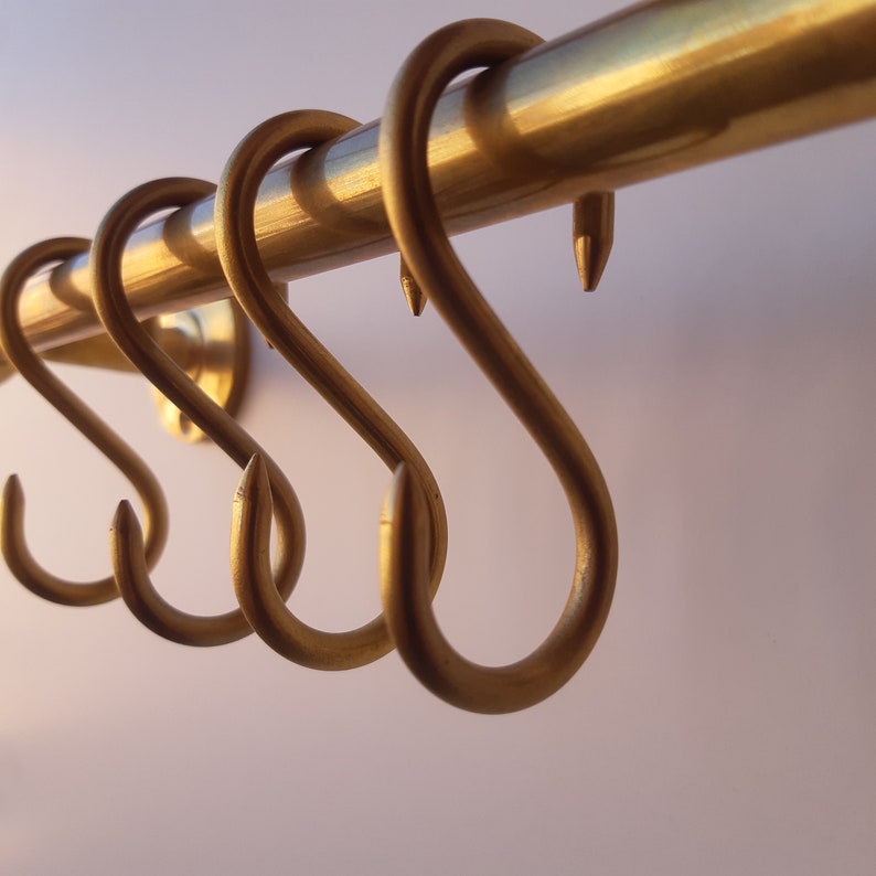 Handcrafted Unlacquered Brass Pot Rack