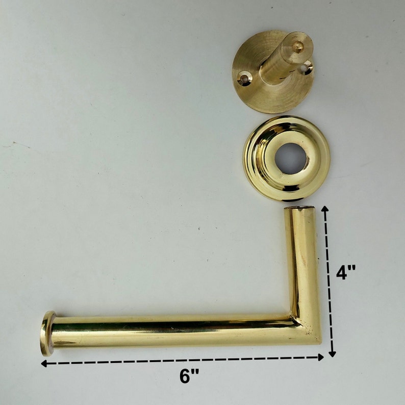 Unlacquered Brass Toilet Paper Holder For Bathroom, Solid Brass Wall Mount Toilet Roll Holder