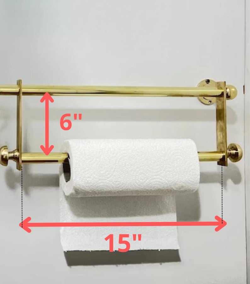 Unlacquered Brass Wall-Mounted Paper Towel Holder