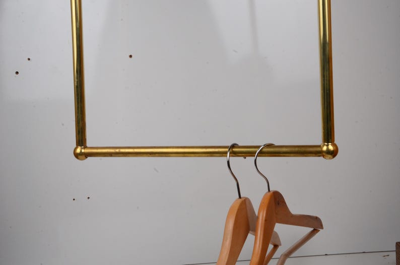 Unlacquered Brass Ceiling Clothes Rack
