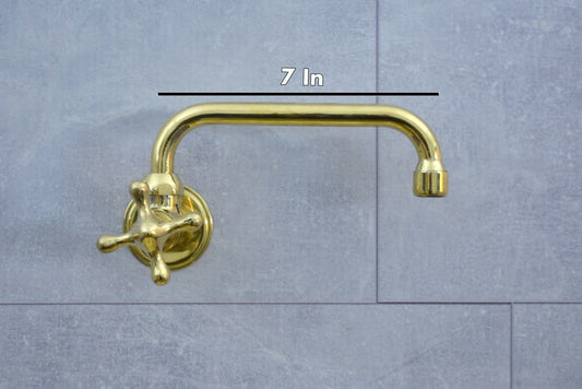 Wall Mounted Solid Brass Cold Water Faucet with Cross Handle