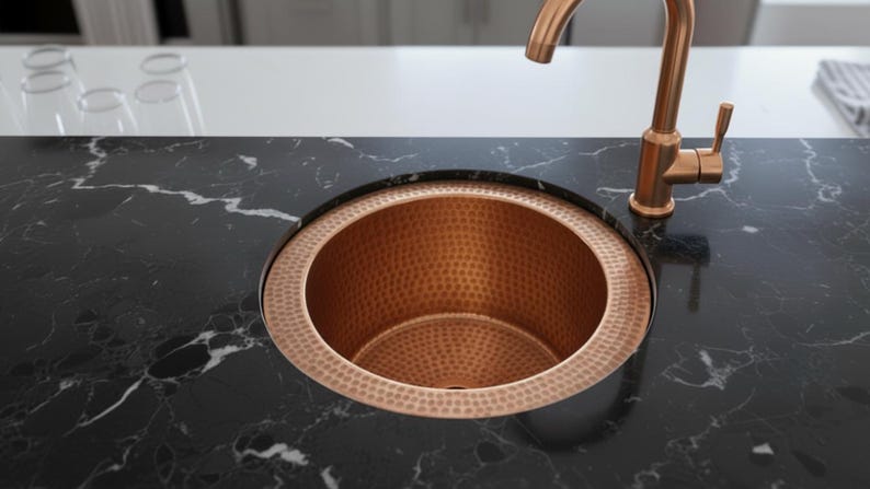 Hand-Hammered Copper Farmhouse Kitchen Sink
