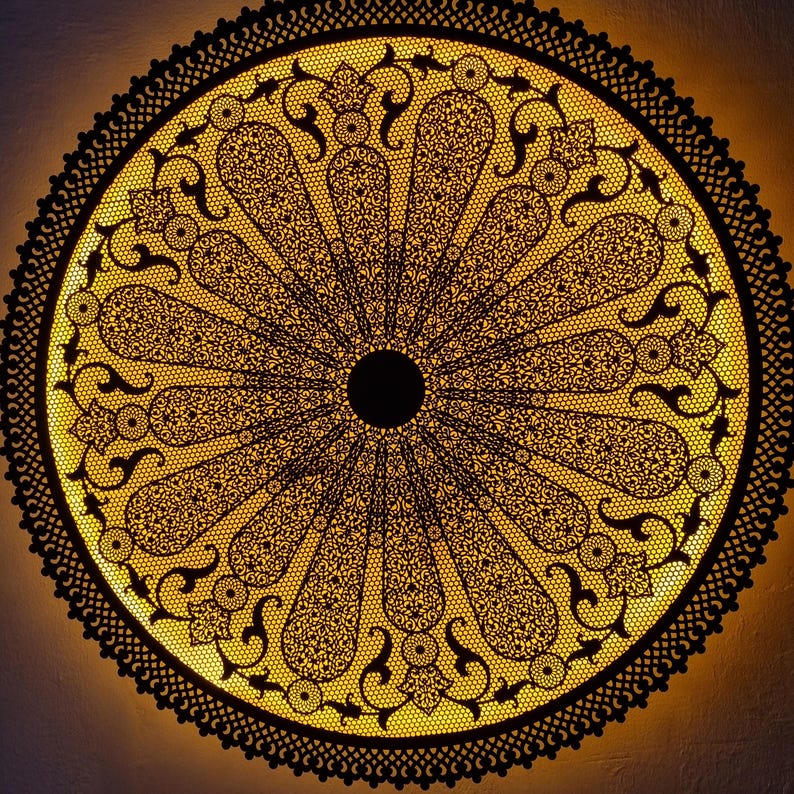Moroccan Filigree Brass Ceiling Light