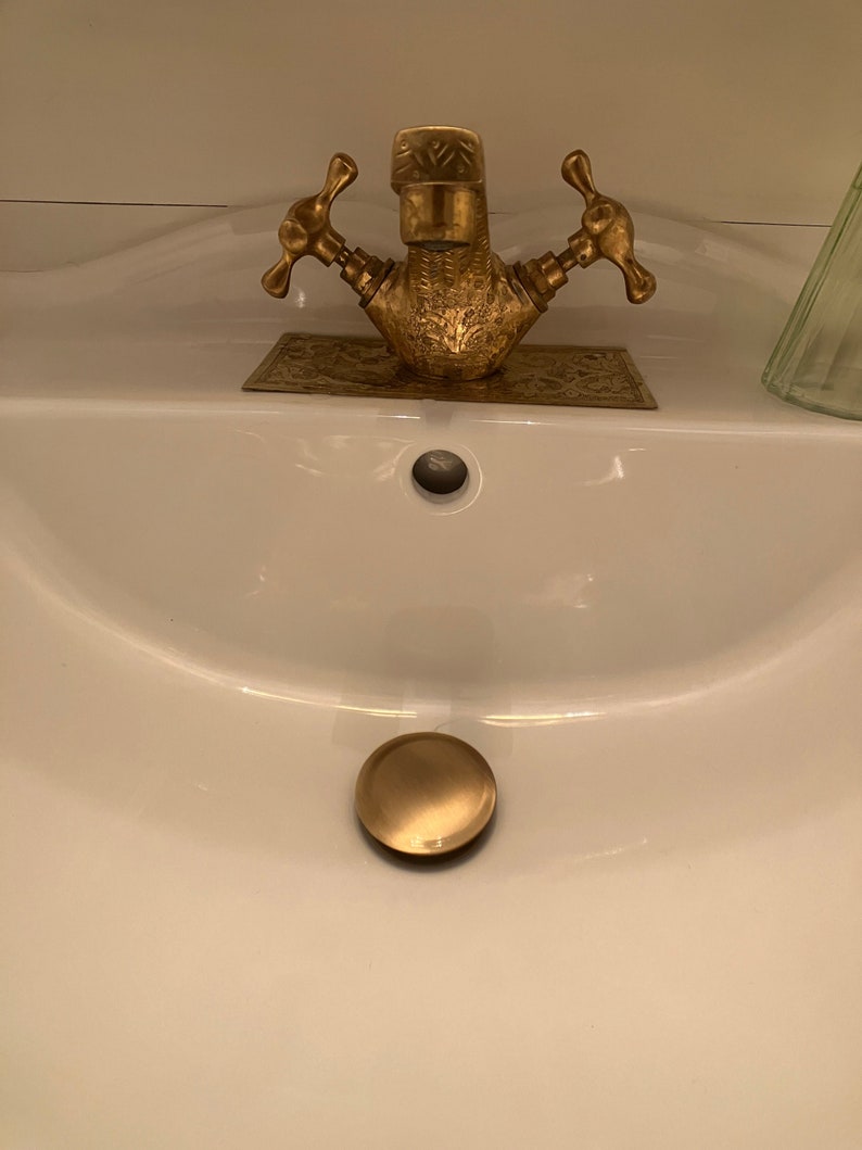 Hand-Engraved Solid Brass Vanity Faucet