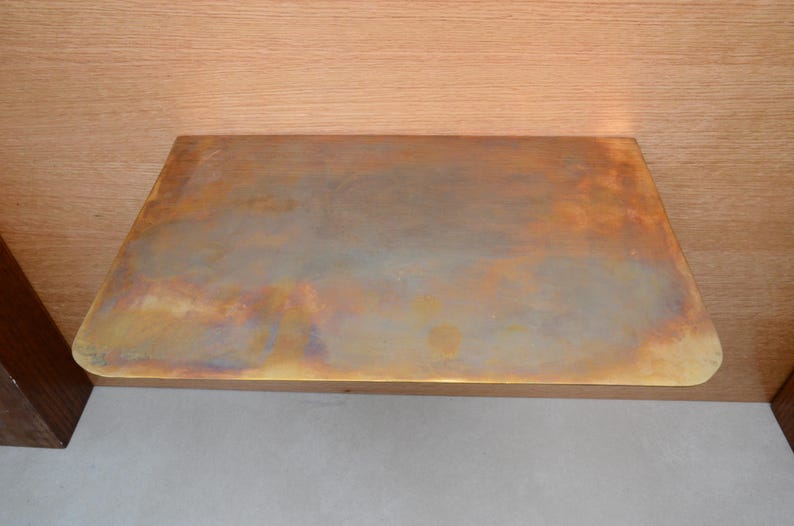 Unlacquered Solid Brass Floating Shelf for Bathroom & Walls