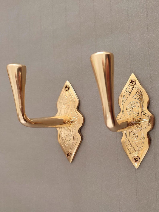 Handcrafted Brass Hooks Vintage Style Decorative Coat Hooks