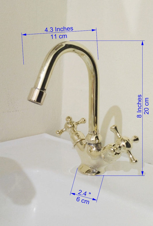 Vintage Brass Deck Mount Bathroom Faucet