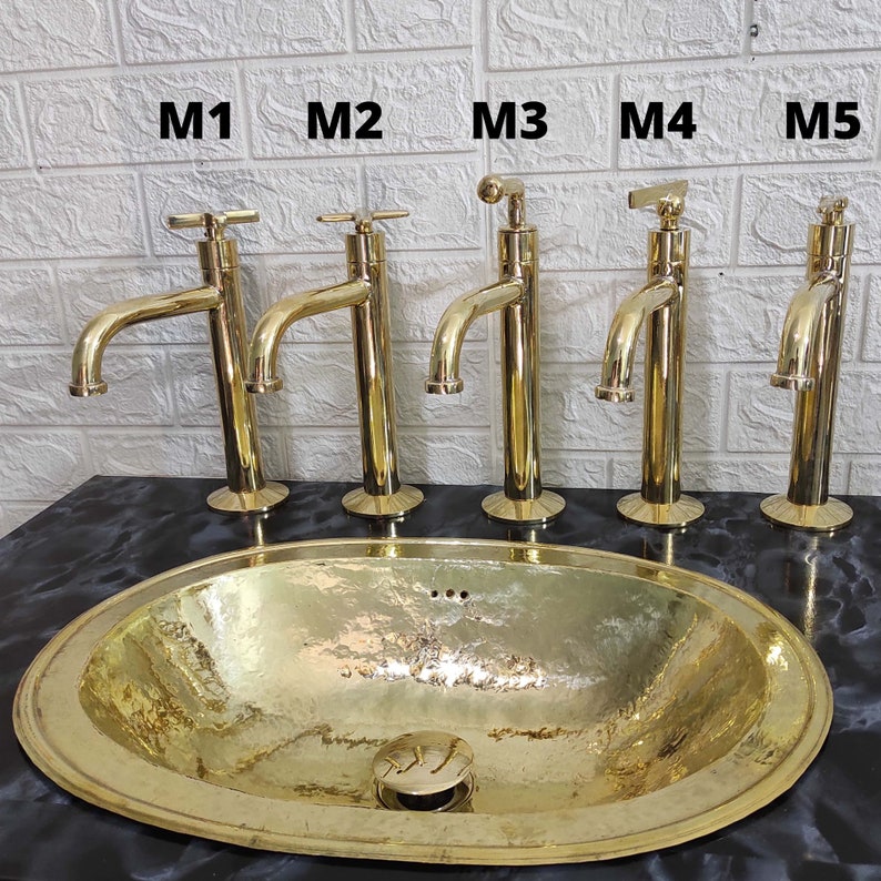 Artisanal Moroccan Brass Vanity Set