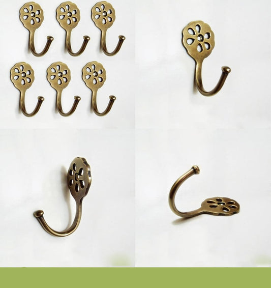 Set of 6 Vintage Antique Wall Hooks