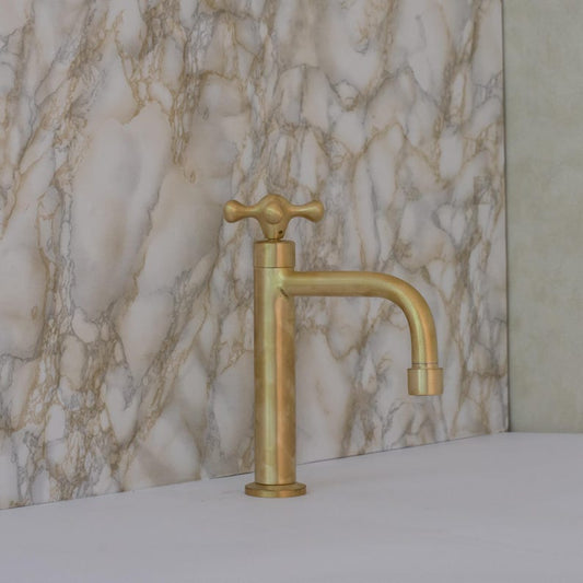 Brushed Brass Pillar Cold Water Tap