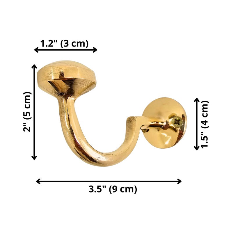Solid Brass Mushroom Wall Hook
