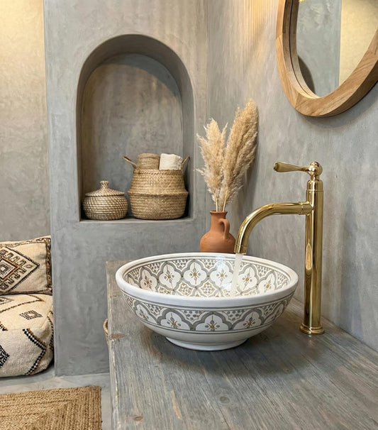 Polished Unlacquered Brass Tall Basin Mixer