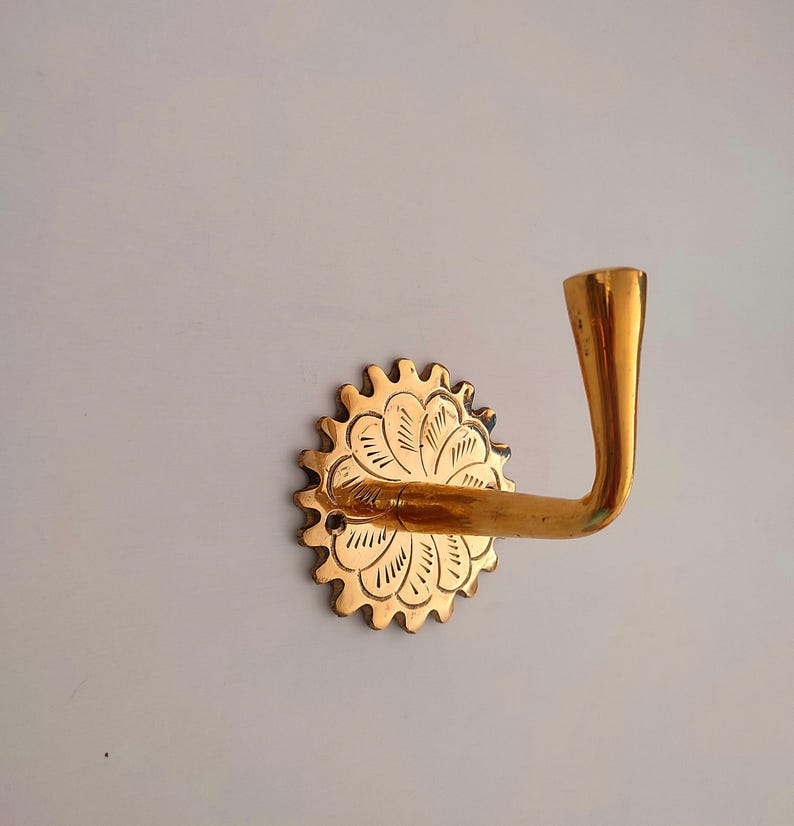 Handcrafted Moroccan Solid Brass Wall Hooks