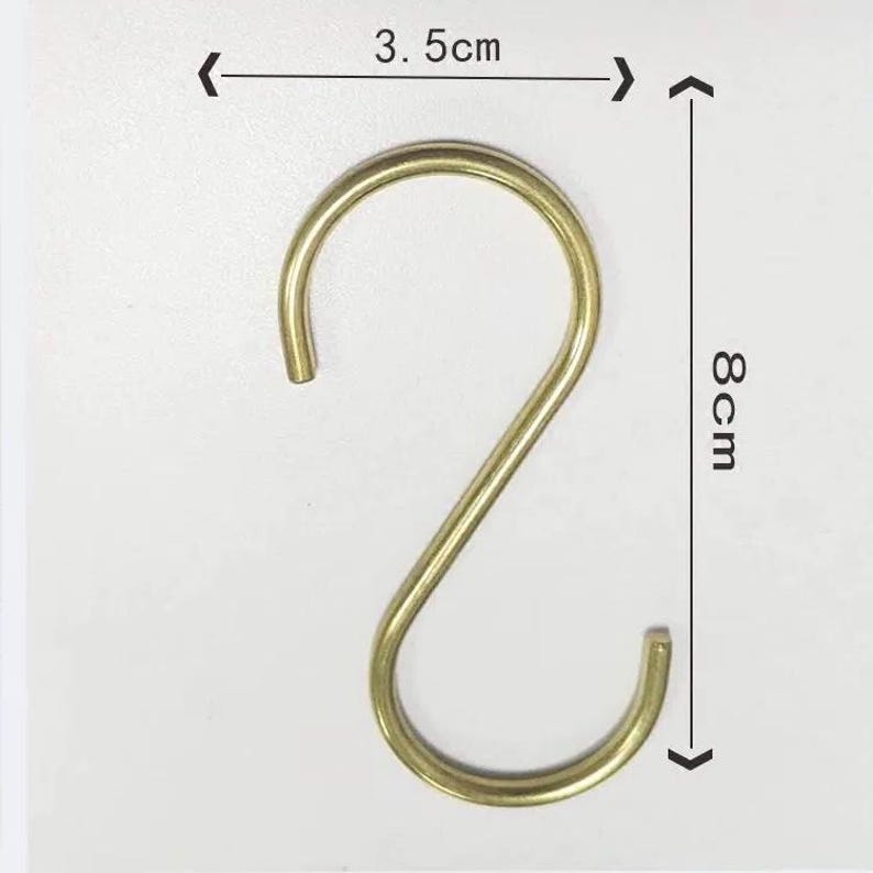 Unlacquered Brushed Brass Pot and Pan Rail with Hooks