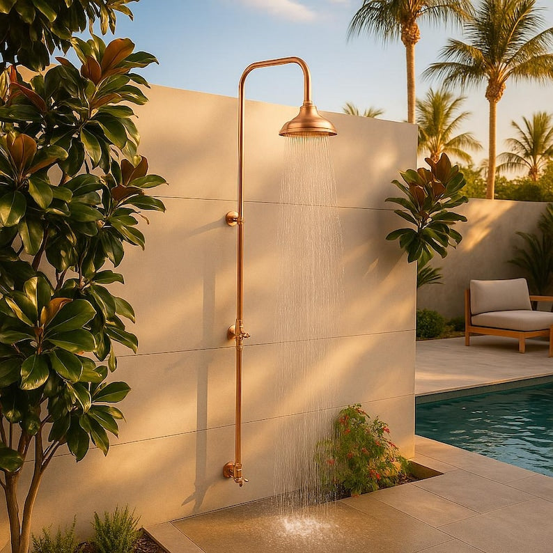 Artisan Unlacquered Brass Shower Set