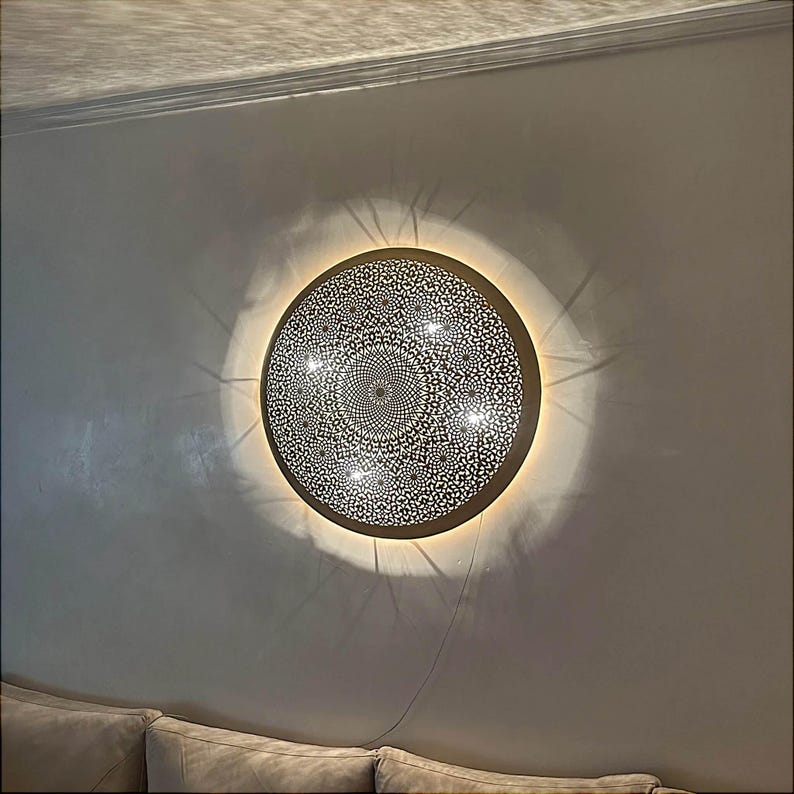 Moroccan Filigree Brass Wall Disk
