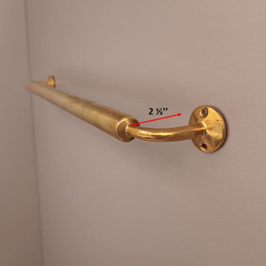 Handcrafted Unlacquered Brass Towel Rod