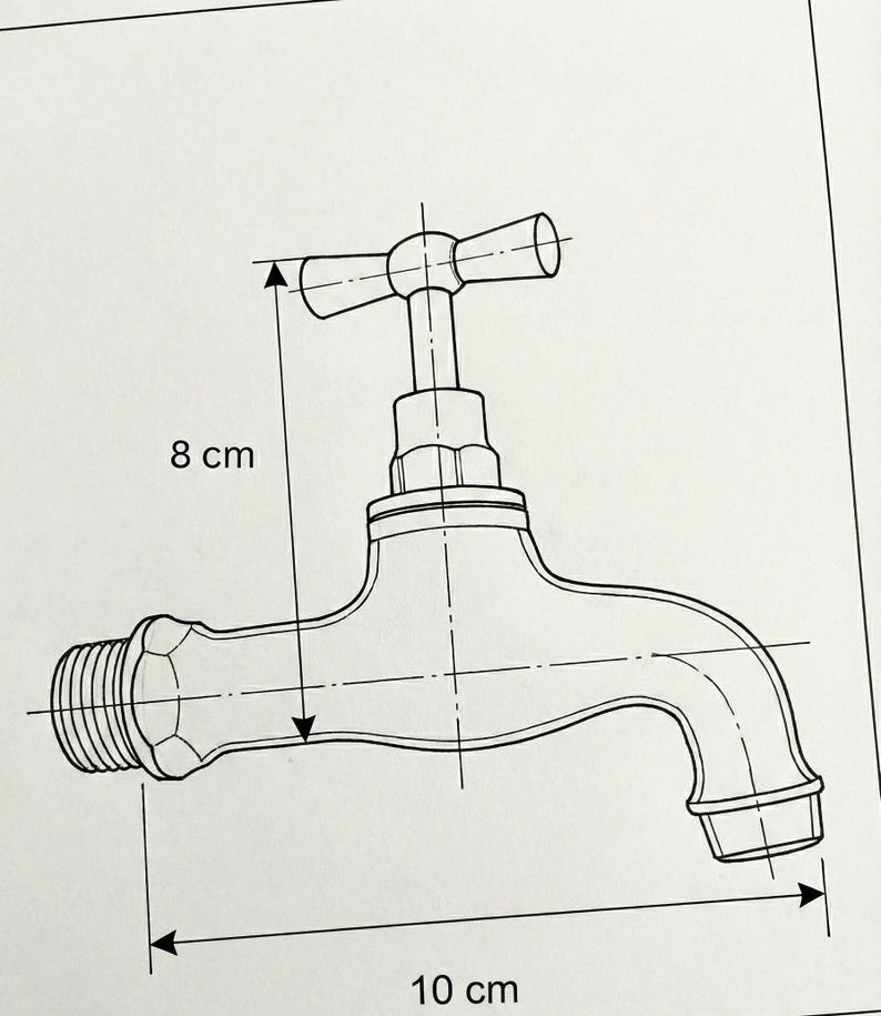 Minimalist Unlacquered Brass Wall Spigot