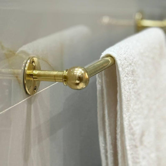 Unlacquered Brass Towel Rod Holder