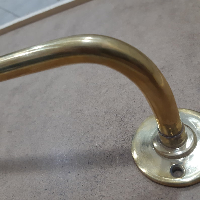 Polished Unlacquered Brass Towel Bar