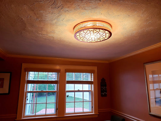 Star-Patterned Moroccan Brass Ceiling Light