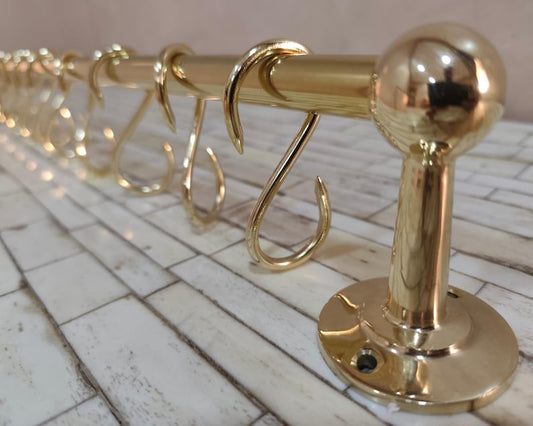 Unlacquered Solid Brass Pot Rack