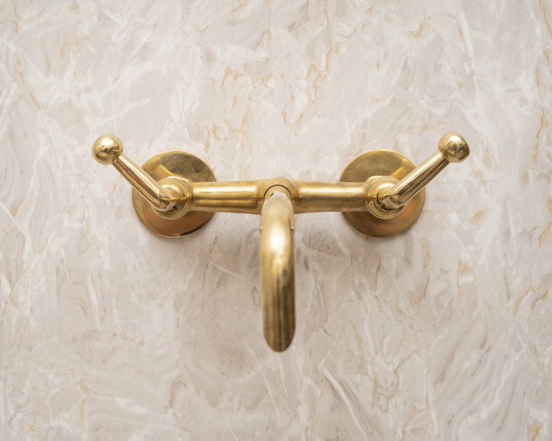 Wall-Mounted T-Shape Brass Vanity Faucet