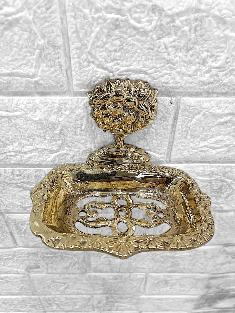 Vintage Wall-Mounted Brass Soap