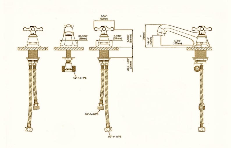 Artisan Brass Widespread Bathroom Faucet