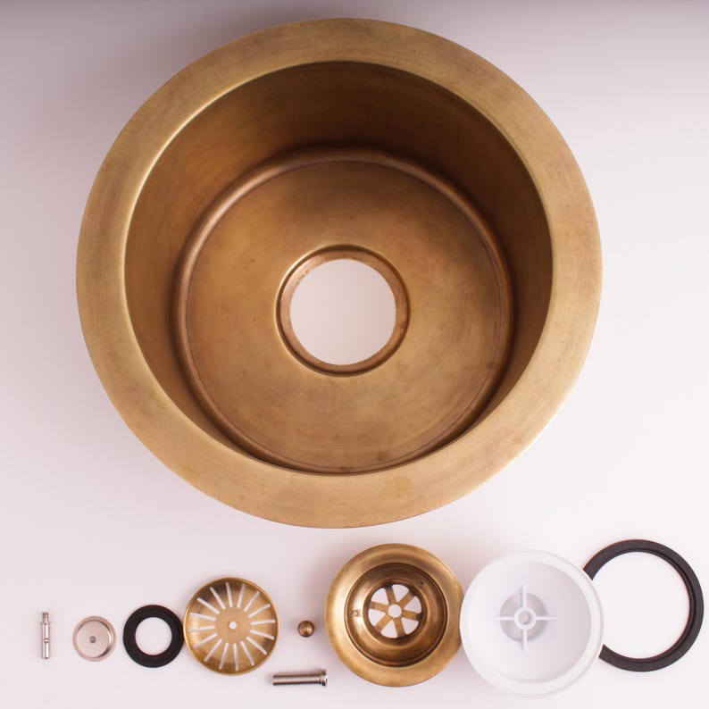 Antique Brass Sink Strainer and Drain Assembly Set
