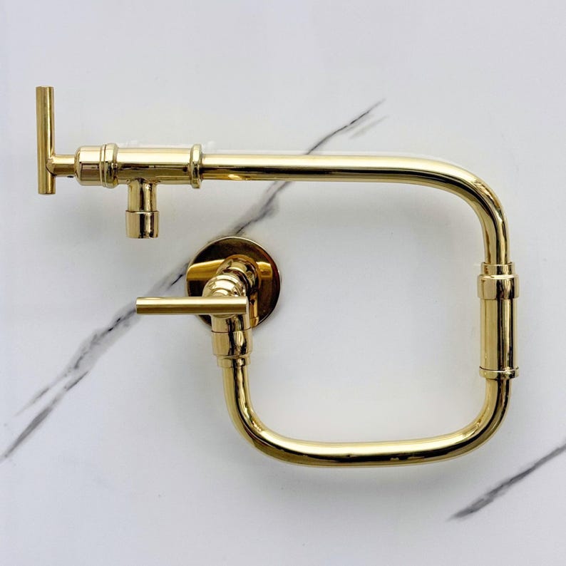 Polished Brass Wall-Mount Faucet
