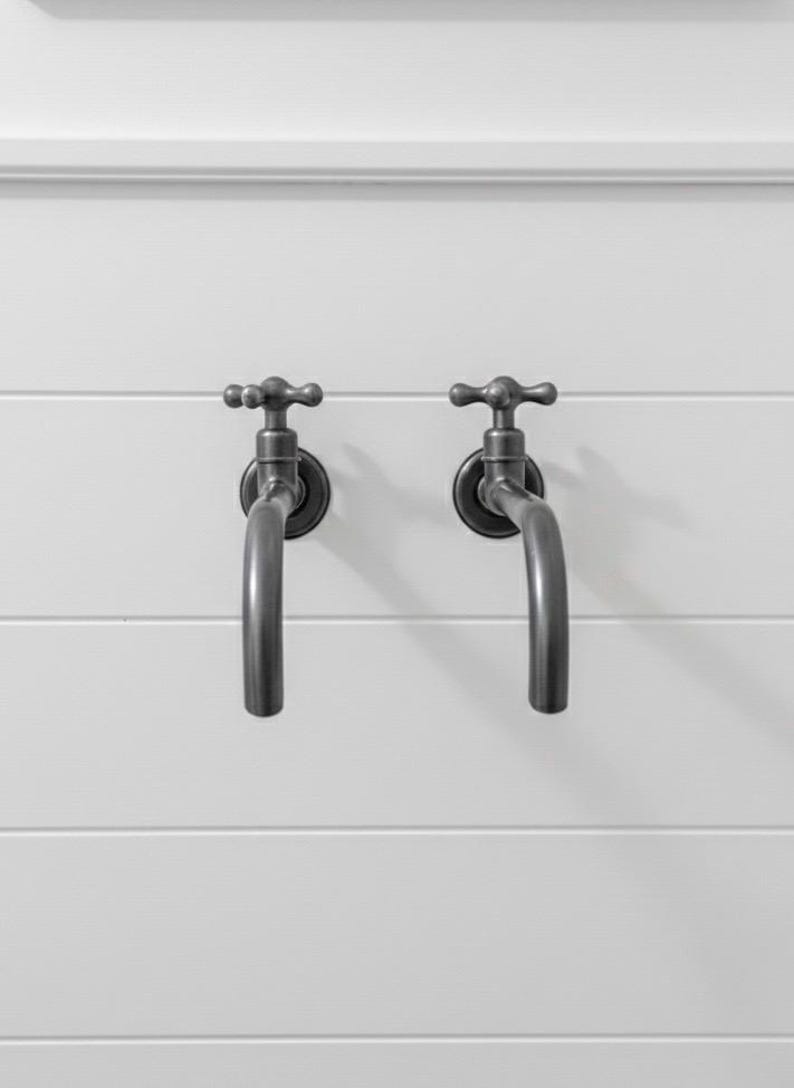 Dark Patina Brass Wall Mount Faucet