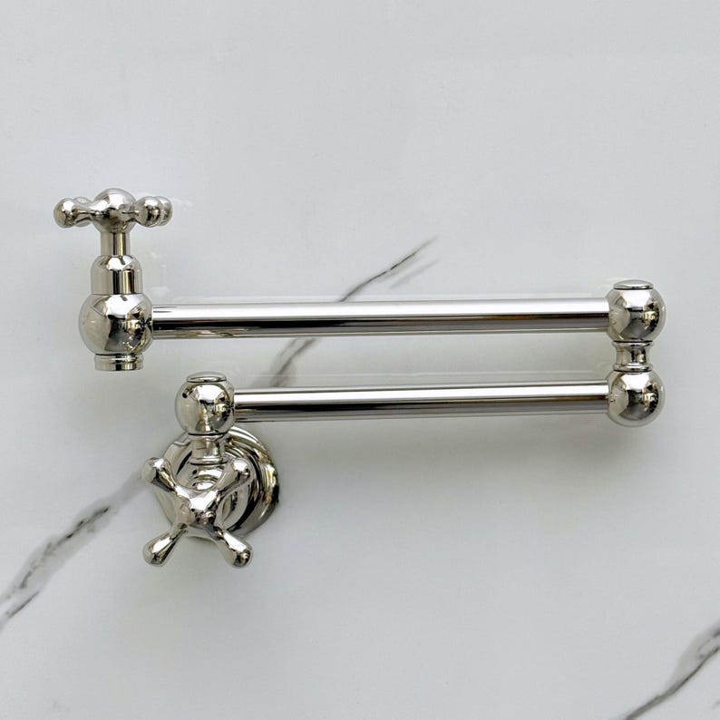 Title: Polished Nickel Wall Mount Pot Filler
