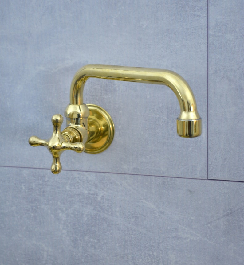 Polished Brass Wall Faucet