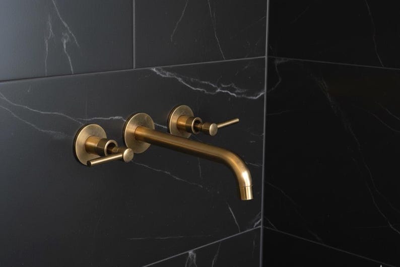 Unlacquered Brass Wall-Mount Faucet