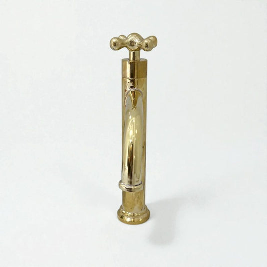 Solid Polished Brass Vessel Sink Faucet with Cross Handle