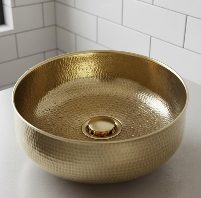 Artisanal Hammered Brass Sink