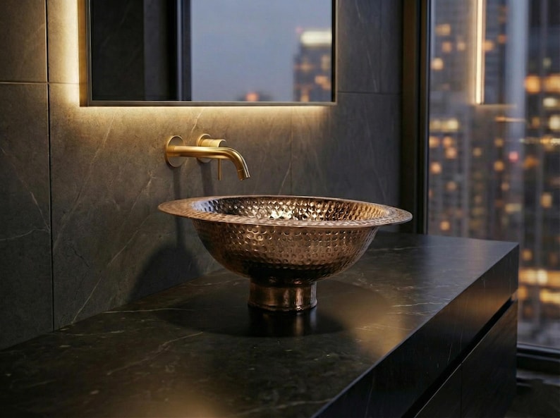 Gemini said Hand-Hammered Moroccan Brass Sink