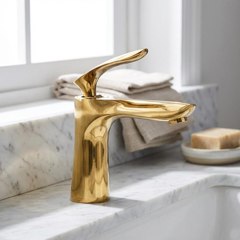 Brushed Gold Arc Faucet